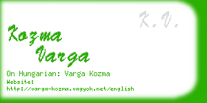 kozma varga business card